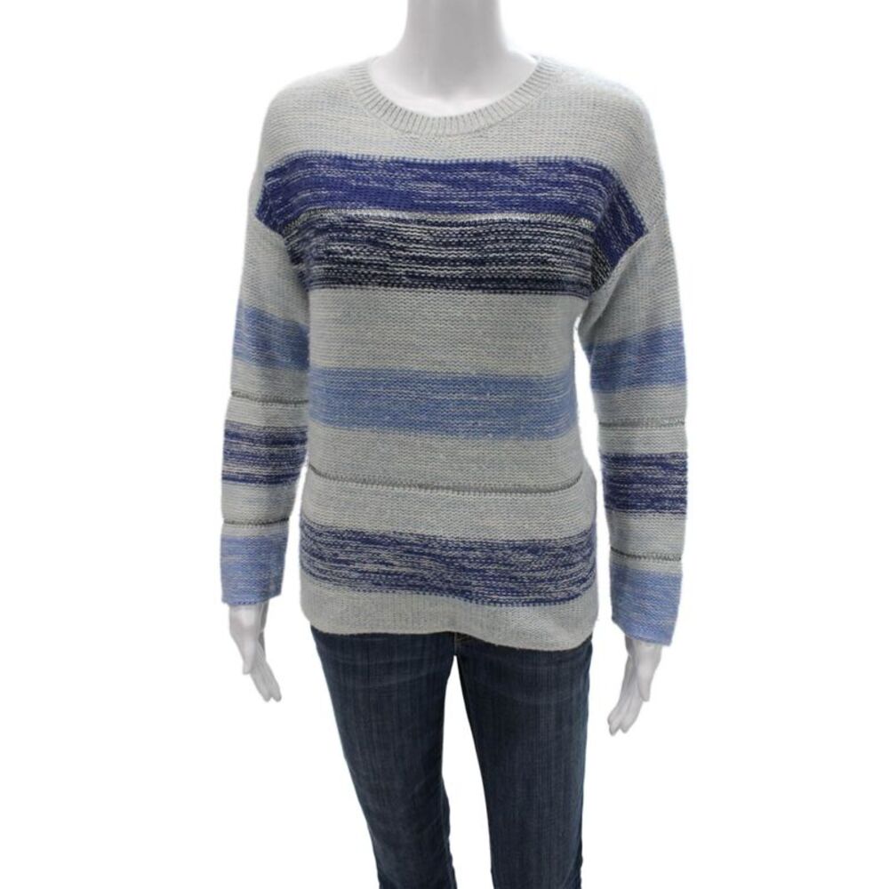 Rails Women Blue Striped Wool Cashmere Pullover Size XS